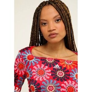 Adidas x FARM Rio Sweat Wicking Crop Top Psychedelic Kaleidoscope Festival Sz S